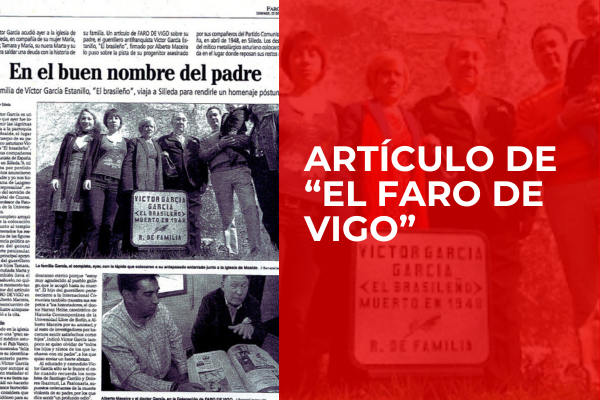 ARTÍCULO DE “EL FARO DE VIGO”